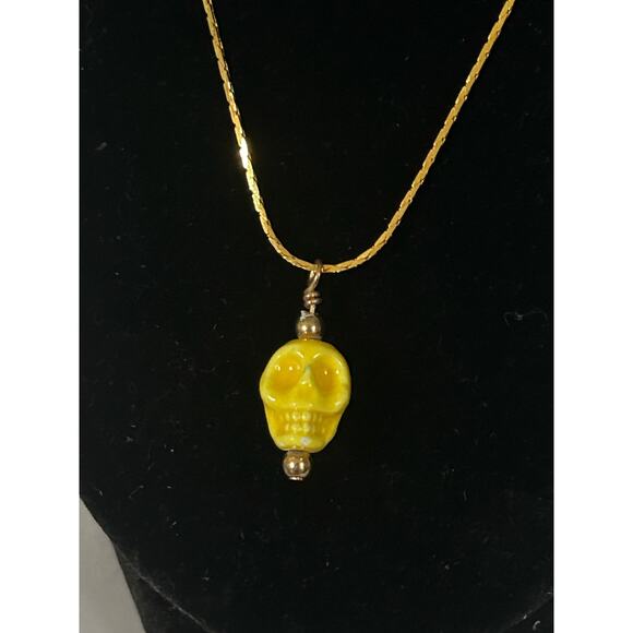 7 Handmade Skull Gold Necklace, Different Rainbow Colors- Same Style - Picture 4 of 9